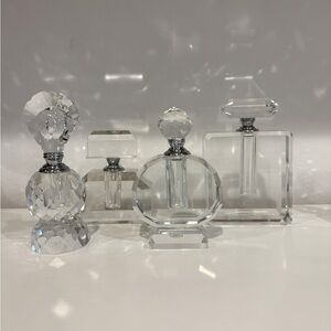 Set of Crystal Perfume Bottles